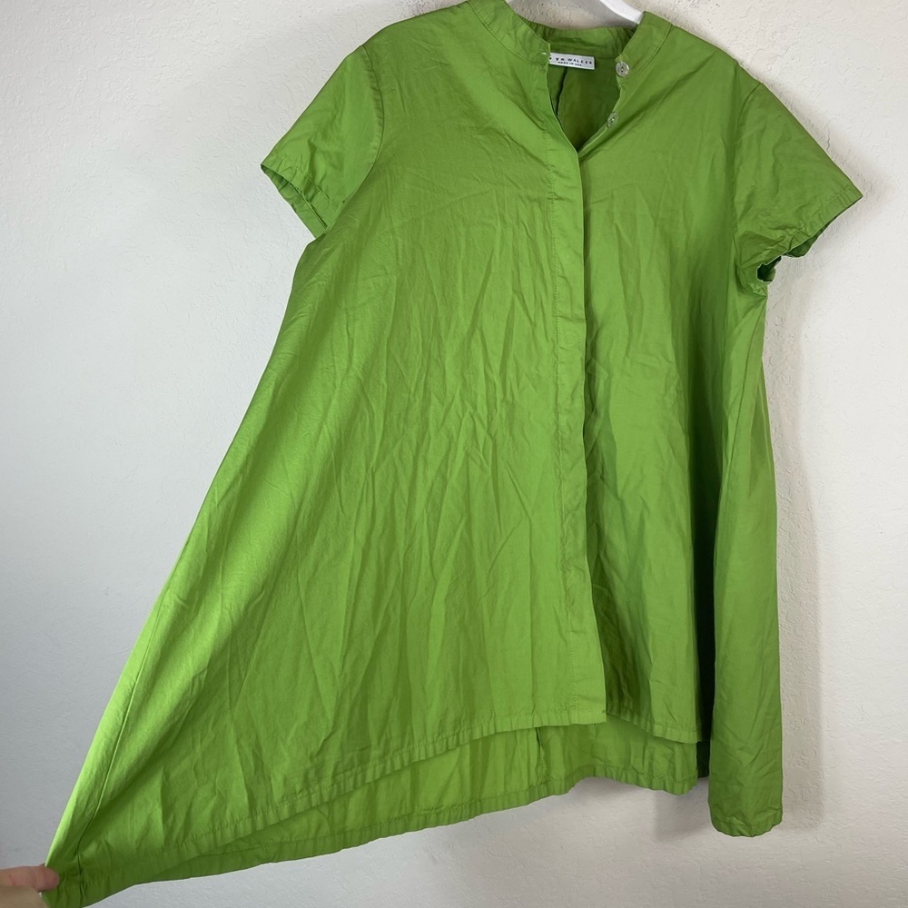 Bryn Walker Willa Cotton Button Front Short Sleeve Top Size Small